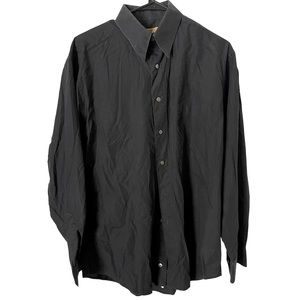 Donna Karen Signature Men’s Black Button Down Shirt 16 34/35‎